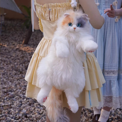 PeachyPaws Cat Plush Backpack