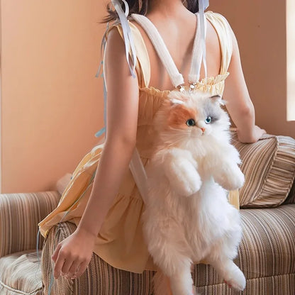PeachyPaws Cat Plush Backpack